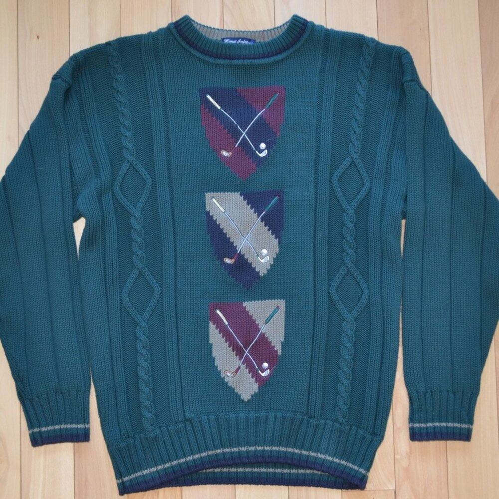 Vintage GANT Knit Golf Sweater Size L